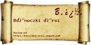 Bánoczki Örsi névjegykártya